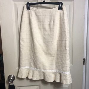 Le suit Cream Tweed Like Midi Skirt